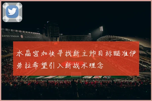水晶宫加快寻找新主帅目标瞄准伊劳拉希望引入新战术理念